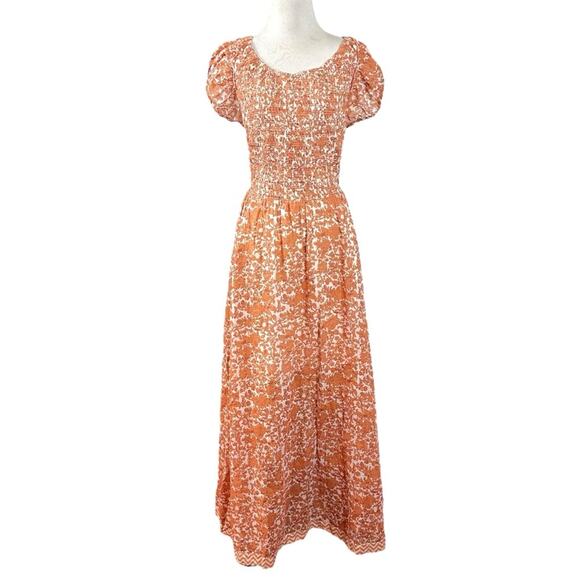 Free People Ultraviolet Maxi Dress in Tea Combo Size Large Prairie Cut Out Back - Picture 8 of 16